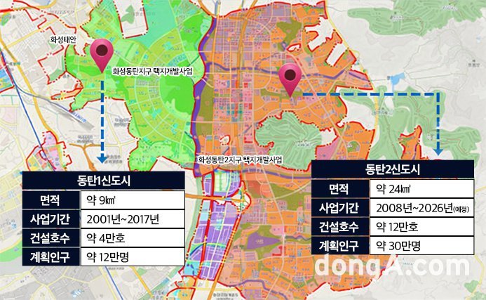 동탄신도시 개요. 부동산인포 제공