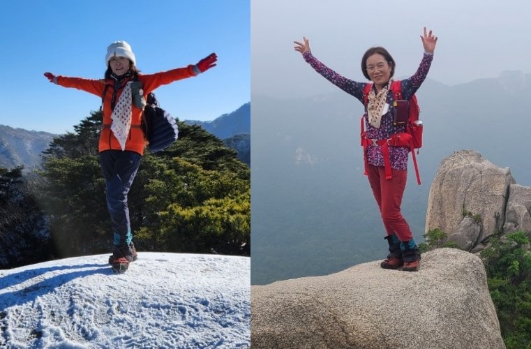 박선경 씨가 북한산 의상능선(왼쪽)과 오봉을 올랐다. 박선경 씨 제공