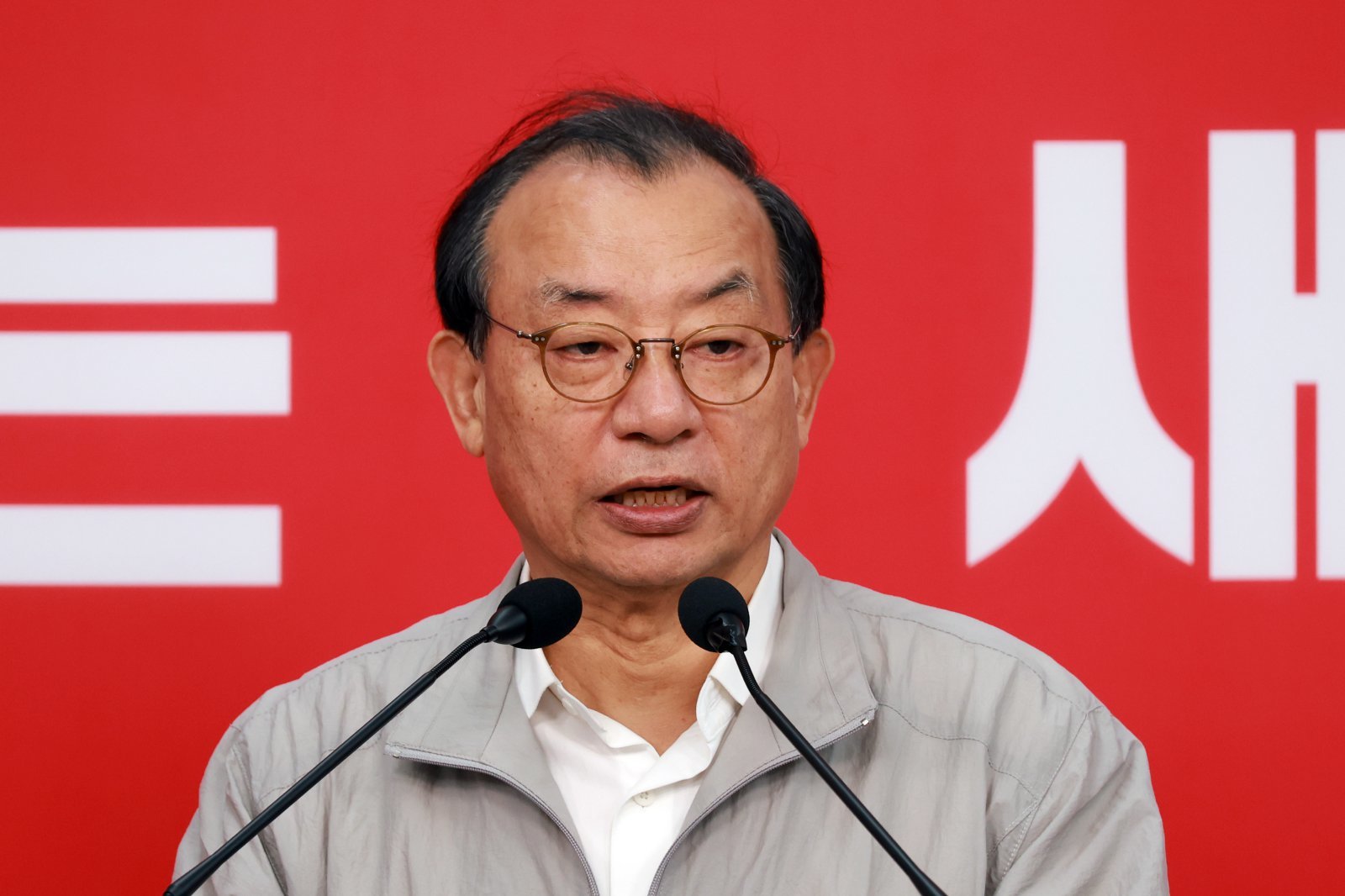 이정현 국민의힘 공천관리위원장이 22일 서울 여의도 당사에서 대구시장 경선후보 관련 브리핑을 하고 있다. 2026.03.22 서울=뉴시스