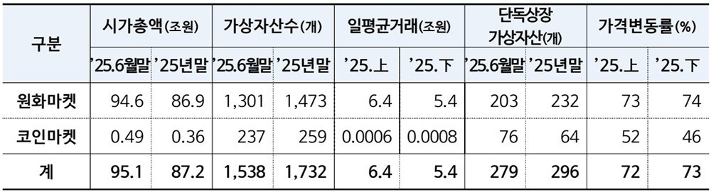 디지털자산 시장 현황 / 출처=금융감독원