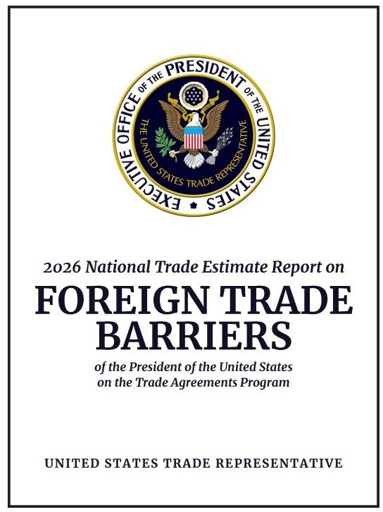 미국무역대표부(USTR)이 31일(현지시간) 공개한 ‘2026 무역장벽 보고서(NTE)’. 뉴스1