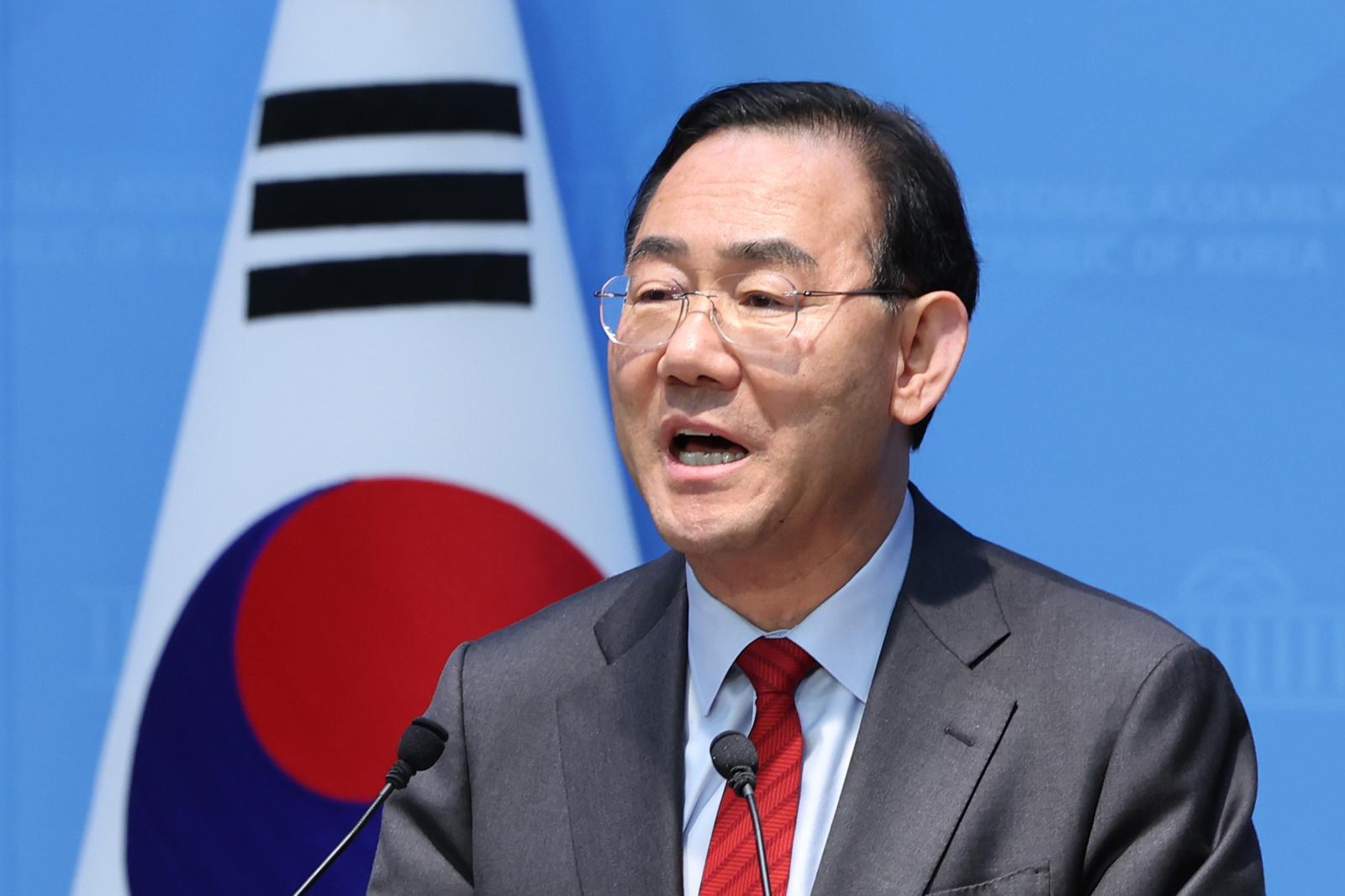 6.3 지방선거 국민의힘 대구시장 경선에서 컷오프(공천 배제)된 주호영 국회부의장이 8일 서울 여의도 국회 소통관에서 컷오프 관련 기자회견을 하고 있다. 2026.4.8 뉴스1