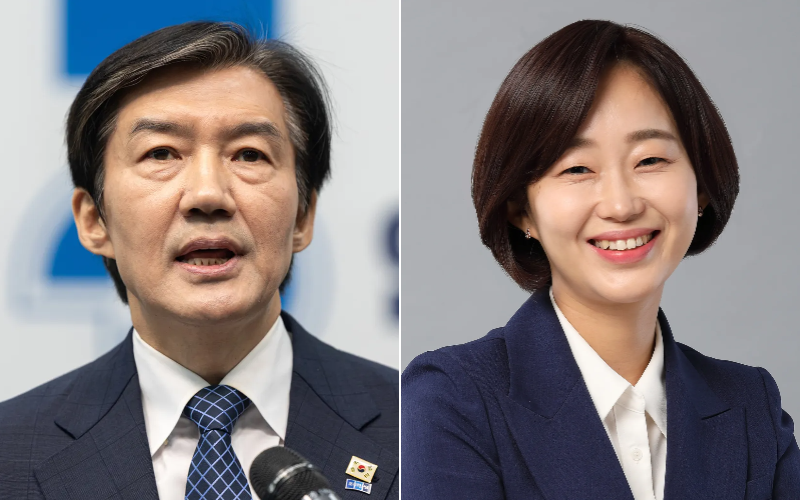 조국 조국혁신당 대표(왼쪽). 김재연 진보당 대표. 뉴시스