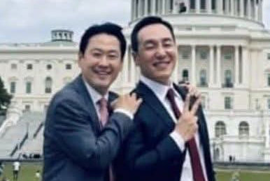 미국을 방문 중인 국민의힘 장동혁 대표와 김민수 최고위원. 김종혁 국민의힘 전 최고위원 SNS 갈무리.
