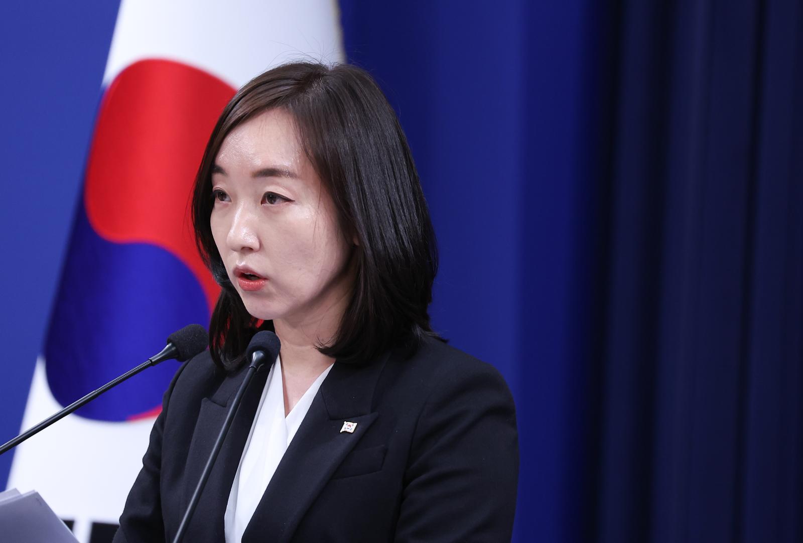전은수 대변인이 3일 청와대 춘추관에서  브리핑을 하고 있다. 뉴스1