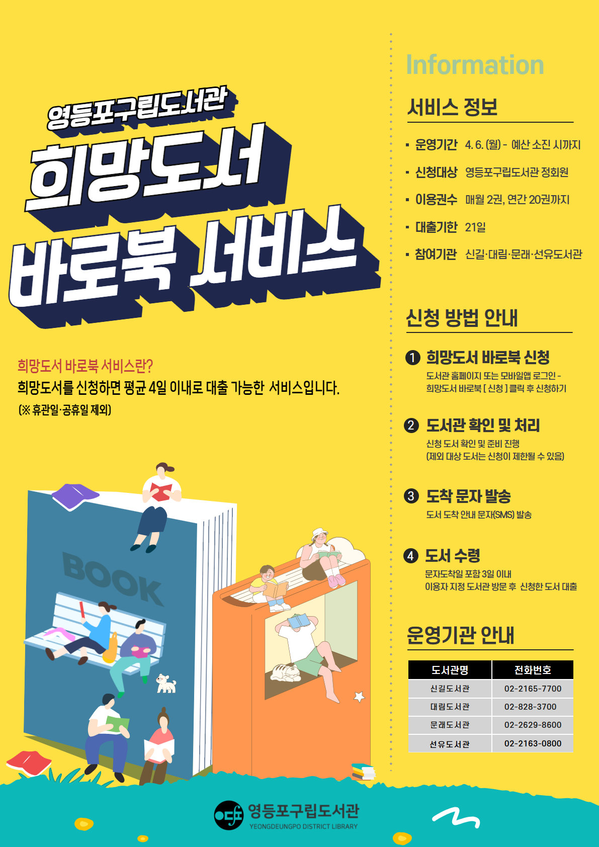 희망도서 바로북 서비스 안내문. 영등포구 제공