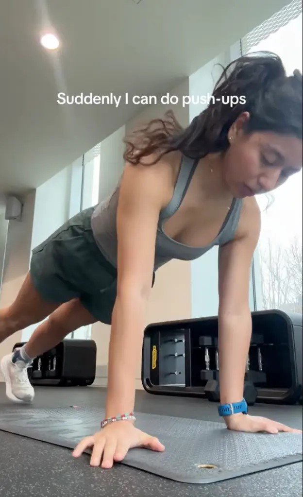 여성 팔굽혀펴기 꿀팁을 소개하는 영상. 소셜미디어 캡처.