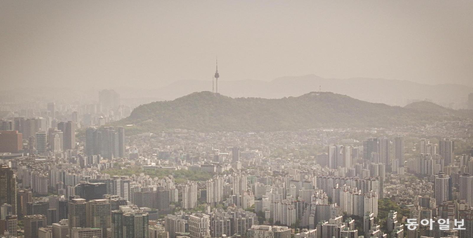 황사-미세먼지 뒤덮은 서울