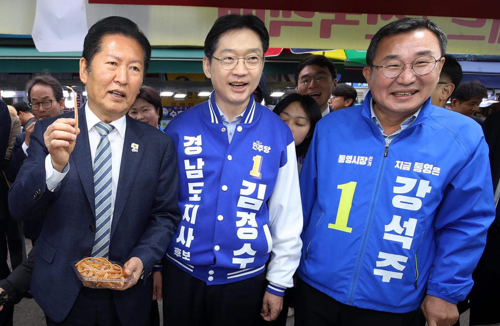 鄭, 격전지 영남 5곳 모두 훑어… ‘열흘 방미’ 張, 서울외 3곳만 찾아