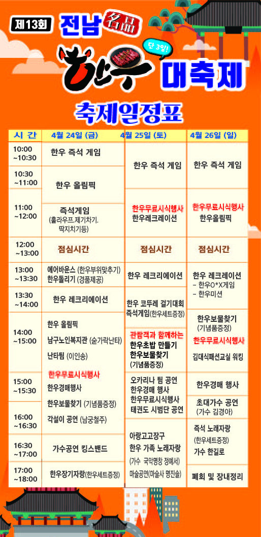 “최대 51% 할인에 체험까지”…전남명품한우대축제 24일 개막