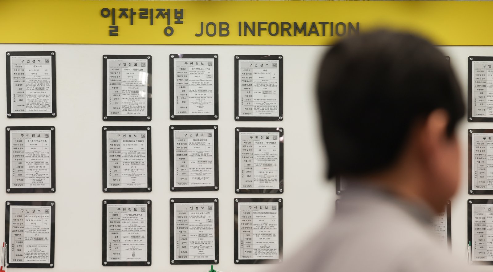 서울 마포구 서울서부고용복지플러스센터에 일자리 정보가 붙어 있다. 2026.4.20 ⓒ 뉴스1