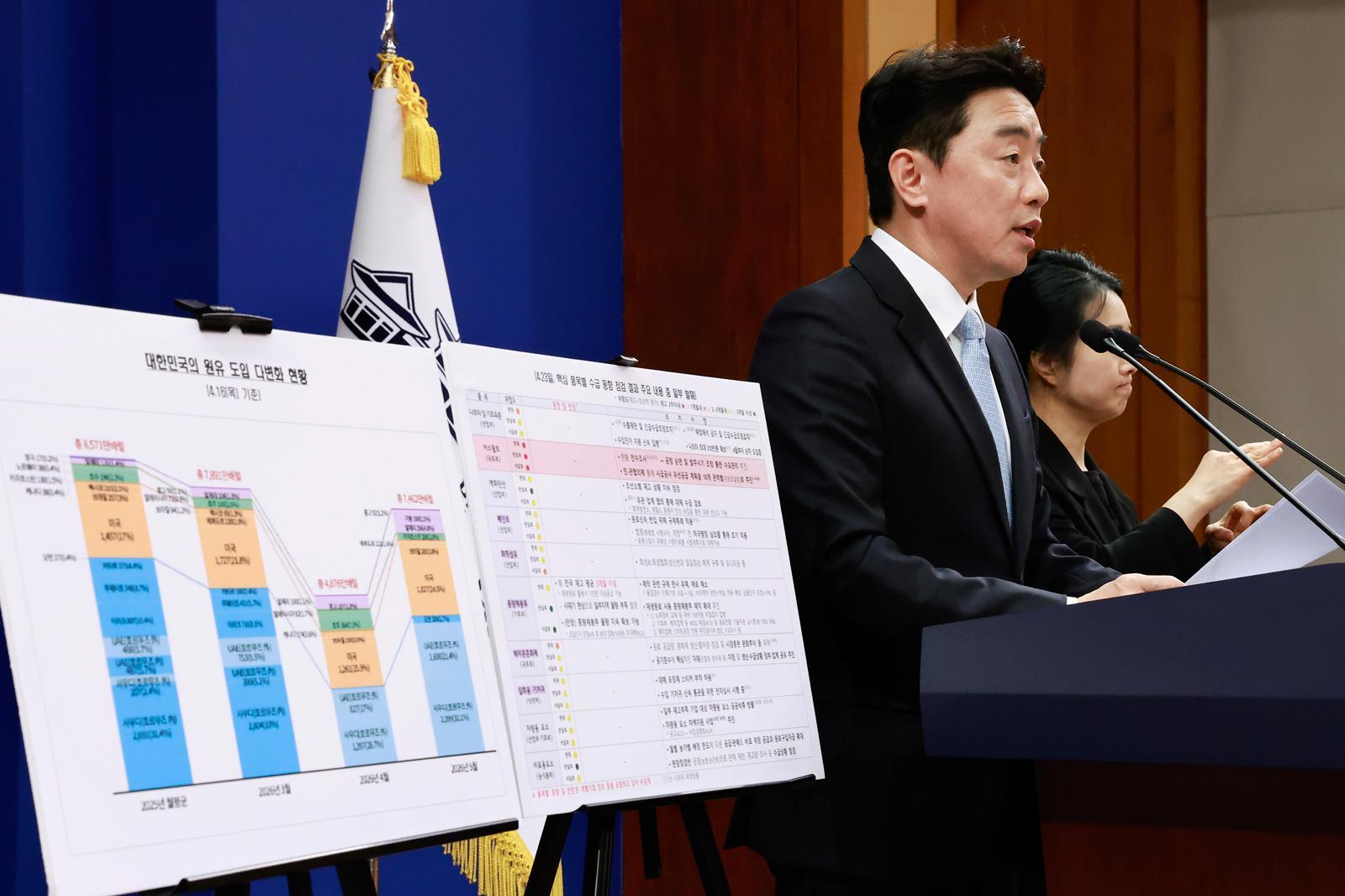 강훈식 대통령 비서실장이 24일 청와대 춘추관에서 비상경제 상황 관련 브리핑을 하고 있다. 청와대통신사진기자단