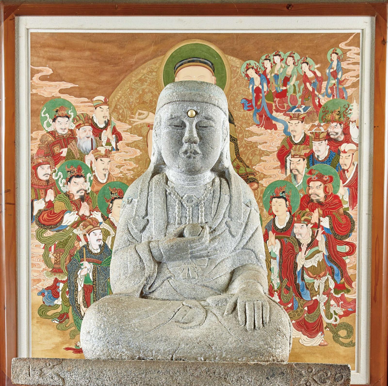 참당암 지장전 석조지장보살좌상.