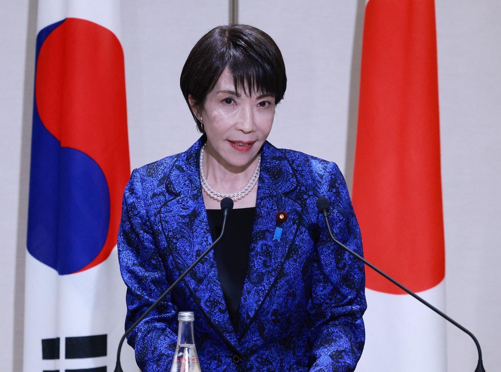 다카이치 사나에 일본 총리가 올 1월 나라현 회담장에서 한일 공동언론발표를 하고 있다. 뉴시스