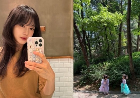 성유리 쌍둥이 딸 공주 드레스 산책