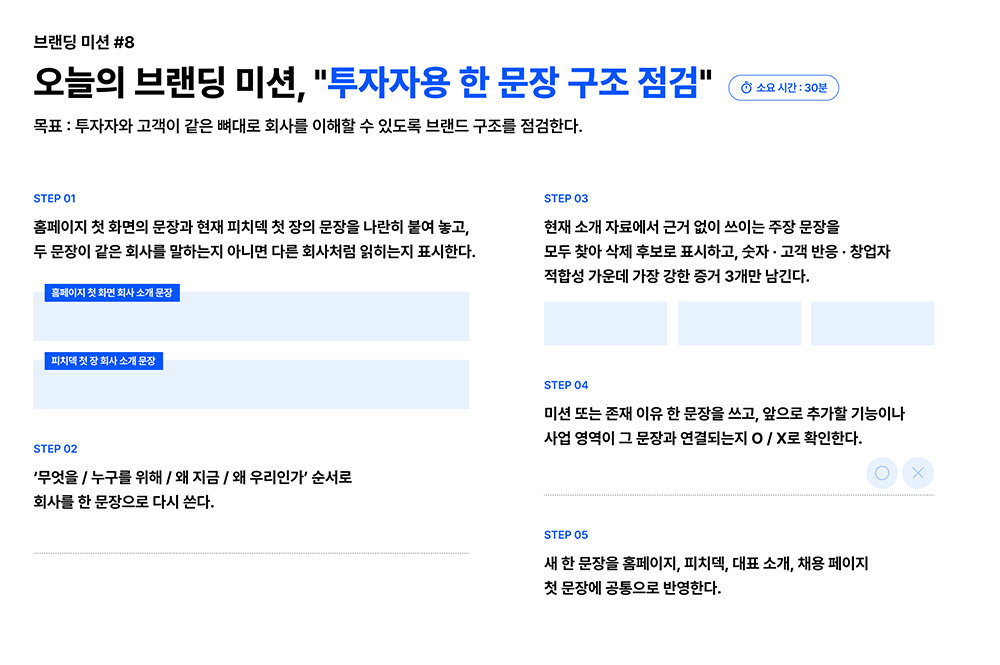 오늘의 브랜딩 미션 / 출처=타이디비