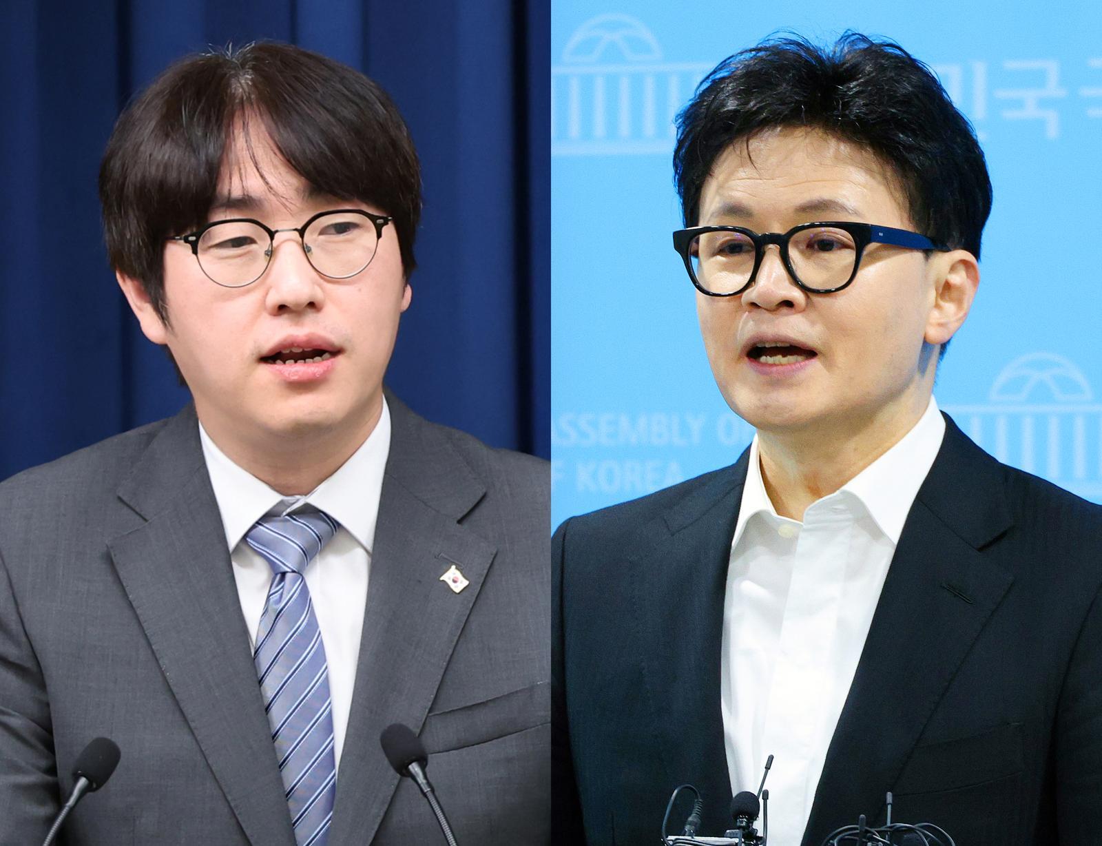 (왼쪽부터) 하정우 더불어민주당 후보, 한동훈 무소속 후보. ⓒ 뉴스1