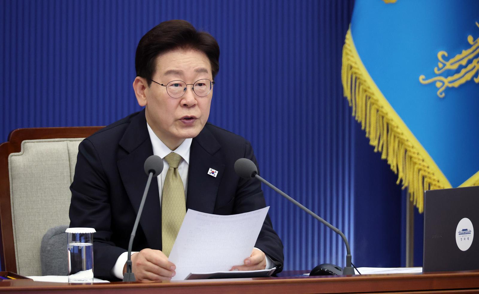 이재명 대통령이 14일 청와대에서 열린 수석보좌관회의에서 발언하고 있다. (청와대통신사진기자단) 2026.05.14 뉴시스