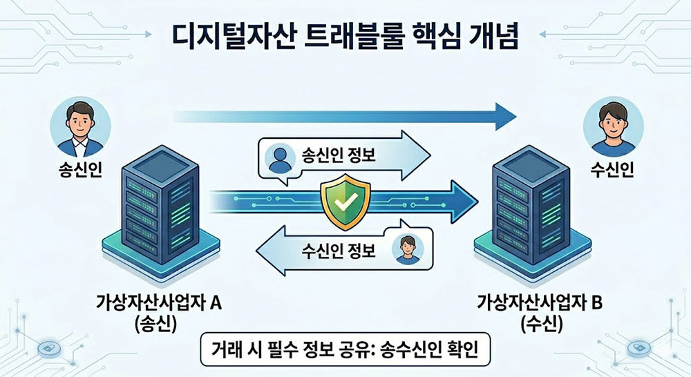 트래블룰은 디지털자산 이전 시 송신자와 수신자의 신원 정보를 수집하는 제도다 / 출처=제미나이 AI 이미지 생성