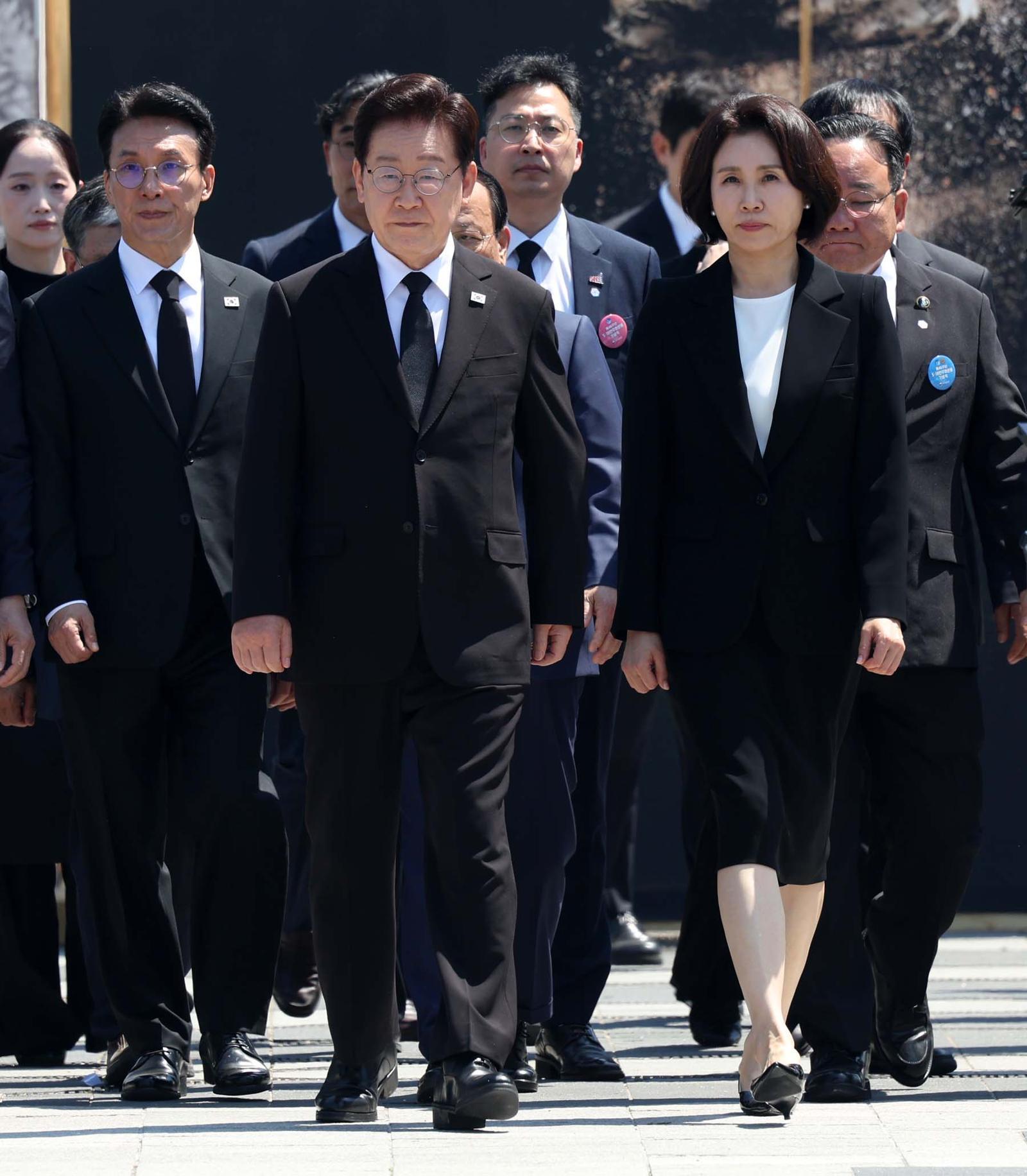 이재명 대통령과 김혜경 여사가 18일 5.18 민주광장에서 열린 제 46주년 5.18 민주화운동 기념식에 참석하고 있다. 2026. 5.18 청와대사진기자단