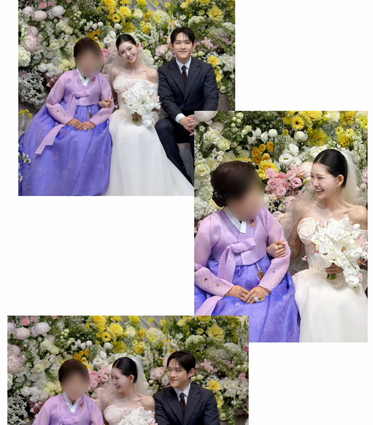 배우 고(故) 최진실의 딸 최준희가 결혼식에서 외할머니와 친오빠 최환희와 찍은 사진을 공개했다. 인스타그램 캡처