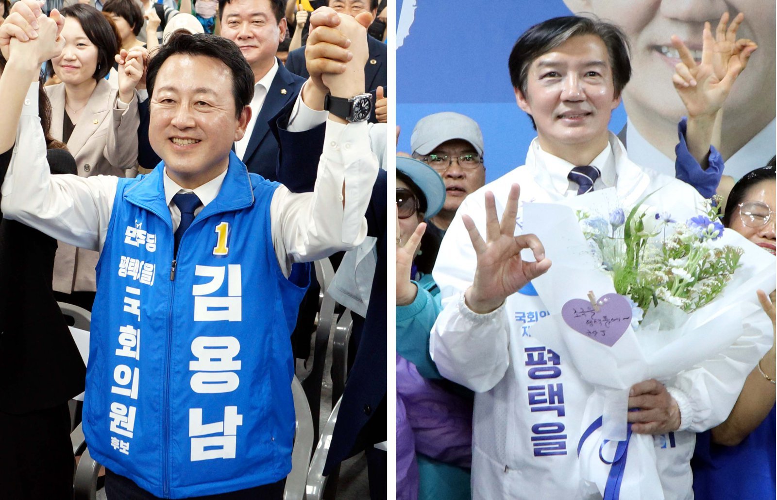 경기 평택을 국회의원 재선거에 출마한 김용남 더불어민주당 후보, 조국 조국혁신당 후보(사진=각 캠프 제공) 2026.05.16 [서울=뉴시스]