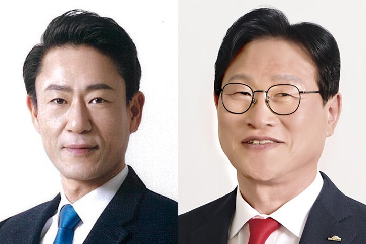 더불어민주당 박정권 수성구청장 후보(왼쪽), 국민의힘 김대권 수성구청장 후보.