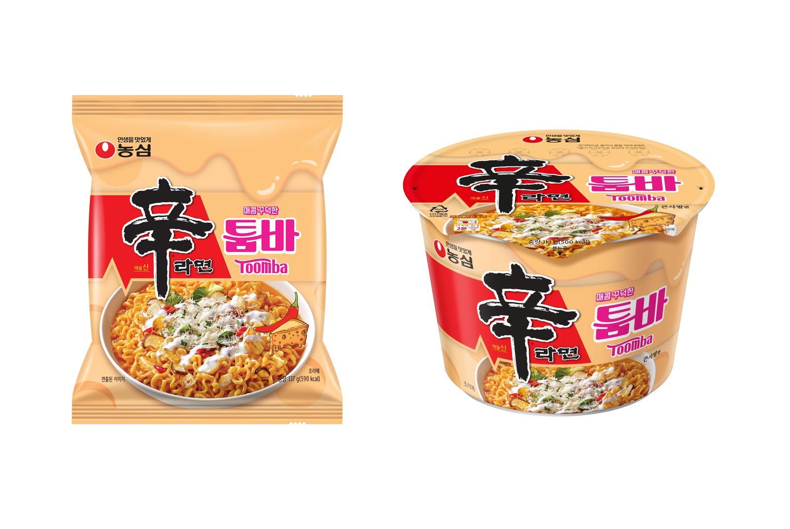 농심 신라면 툼바 봉지면, 용기면.