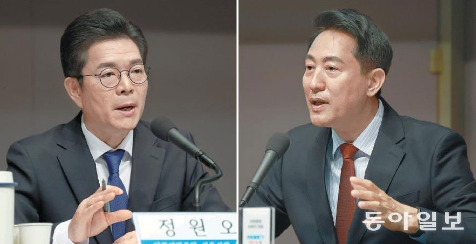 정원오 “오세훈, 공약 안지켜 전월세난” 吳 “李정부가 부동산 지옥 만들어”