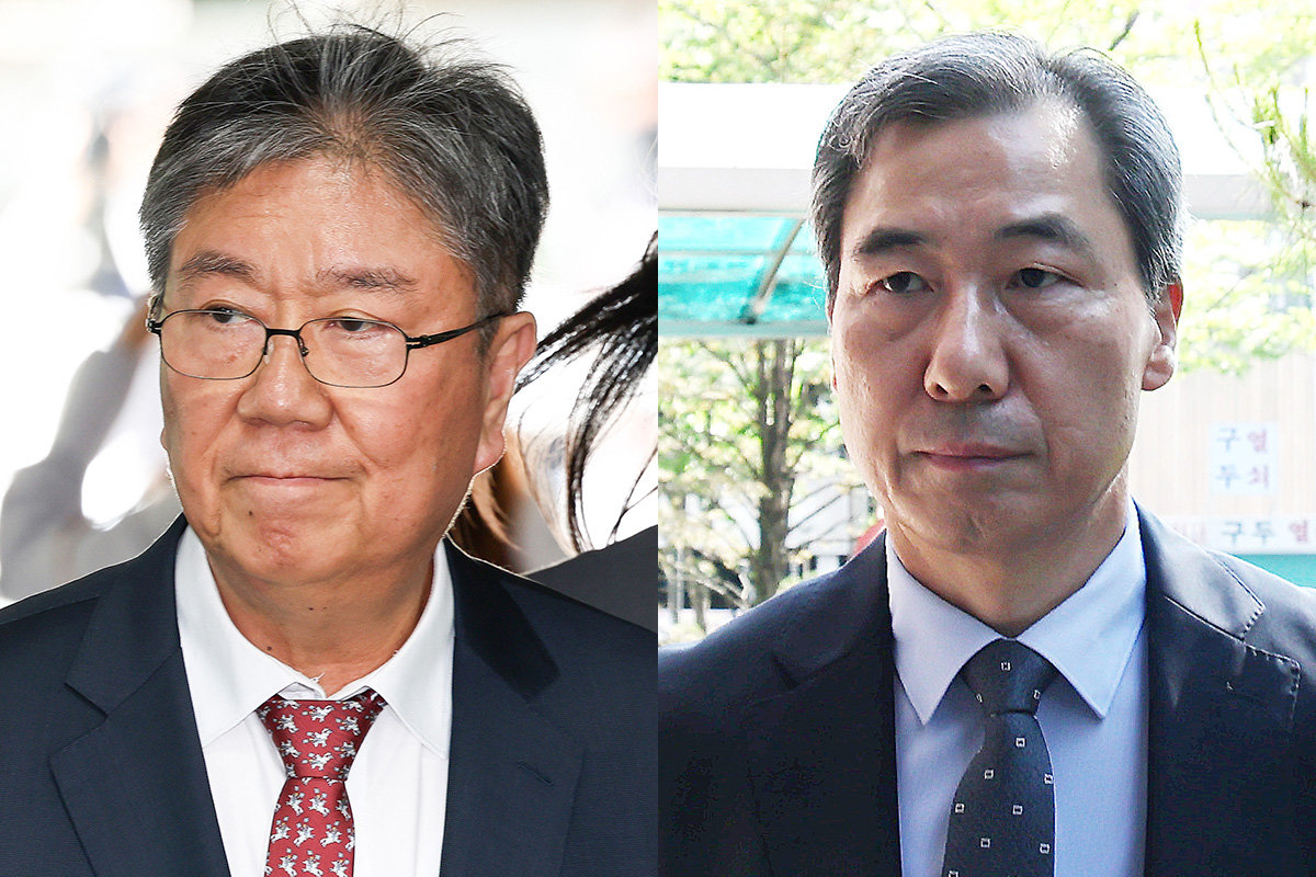 김대기(왼쪽) 전 대통령비서실장, 윤재순 전 대통령실 총무비서관. 뉴스1