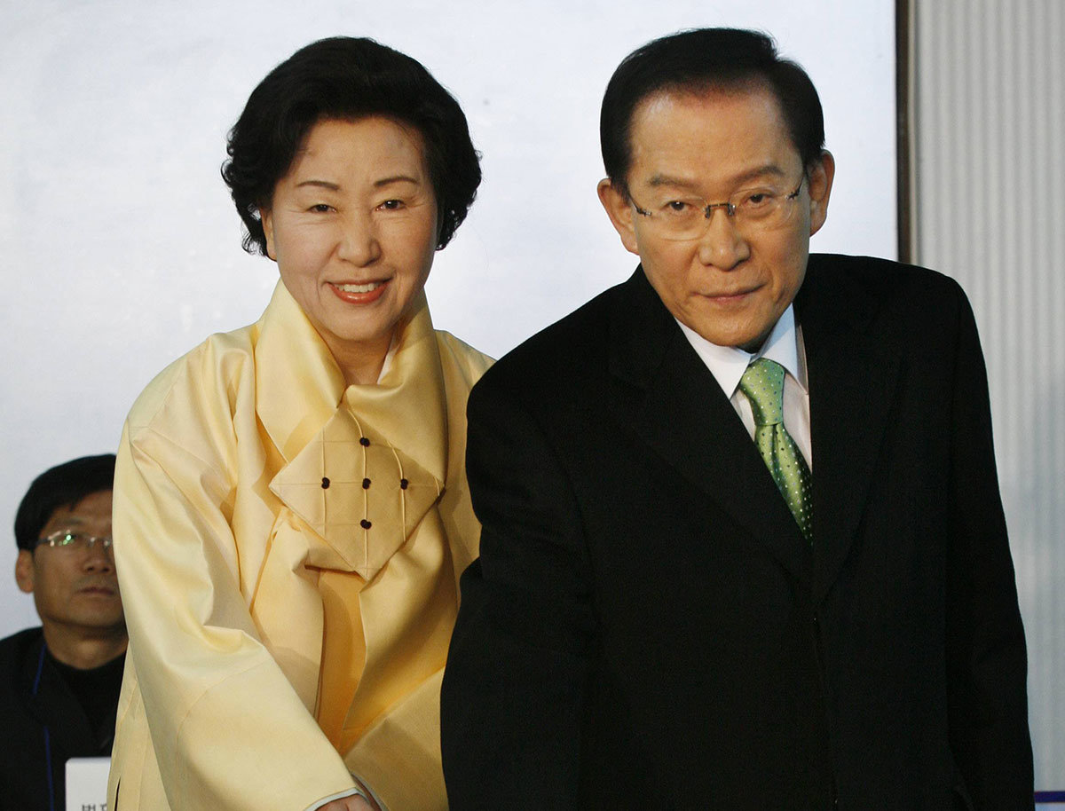 이회창 전 한나라당 총재와 부인 한인옥 여사. 국회사진기자단