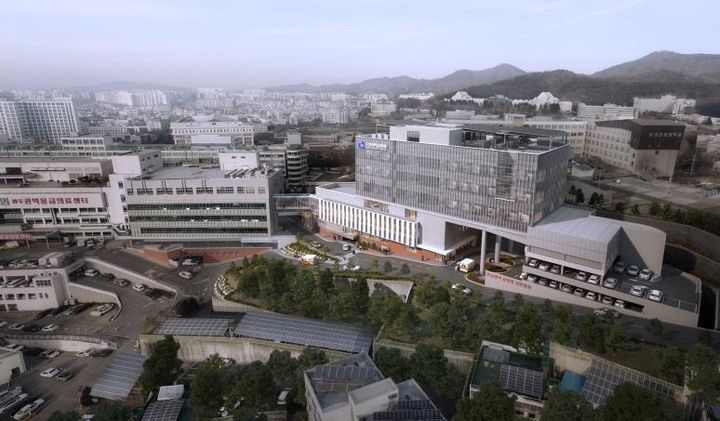 내년 상반기 운영을 목표로 광주 동구 조선대병원 내 건립 중인 호남권 감염병전문병원. 질병관리청 제공
