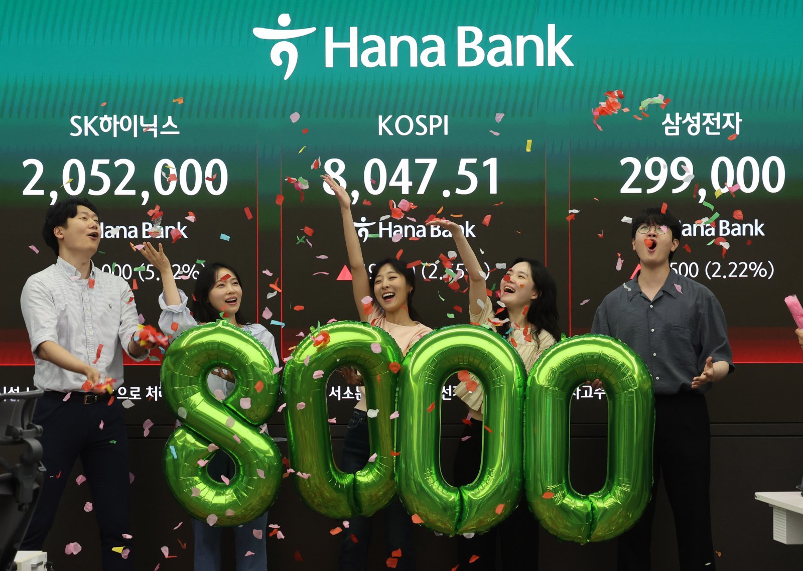 코스피, 종가 기준 사상 첫 8000선 돌파