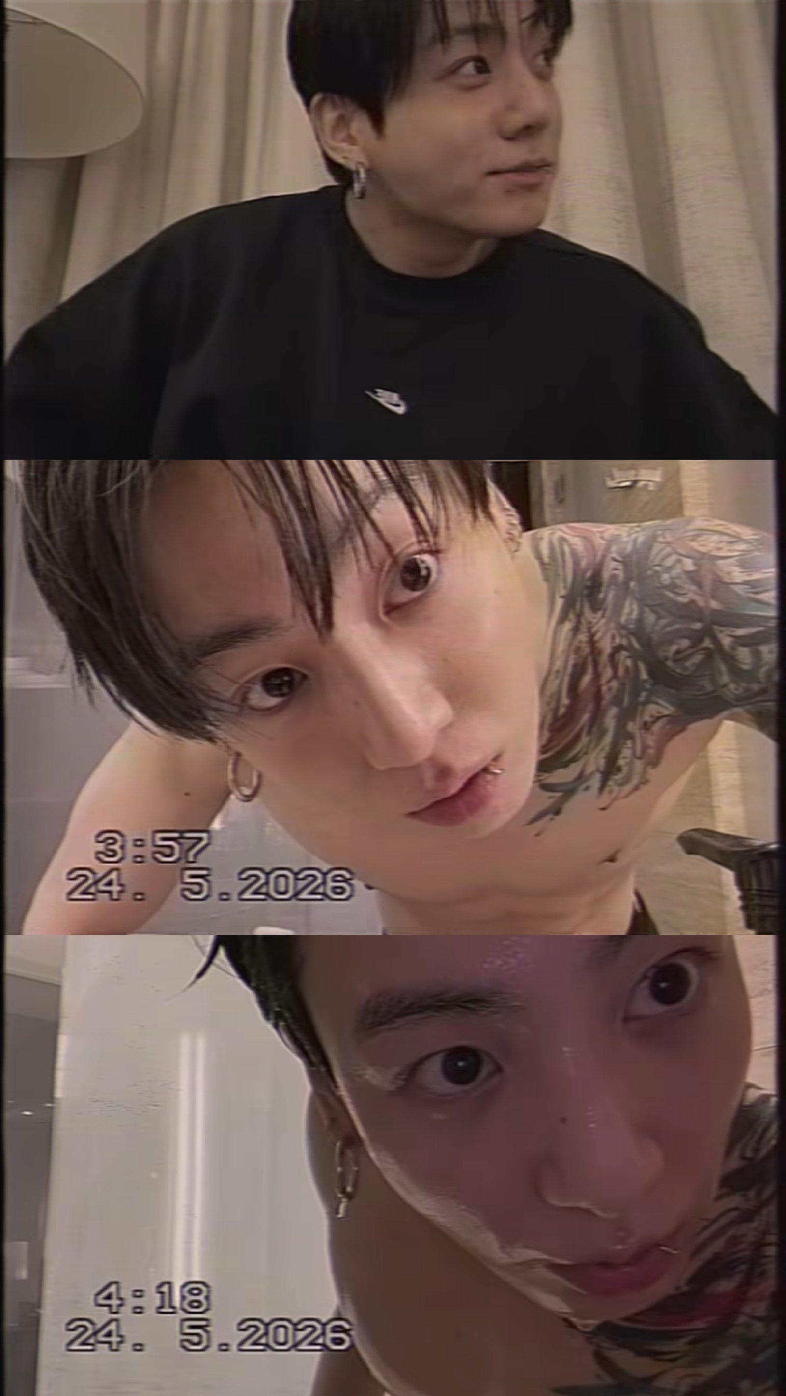 정국, 호텔서 상의 벗고 복근 공개…힙한 타투 눈길