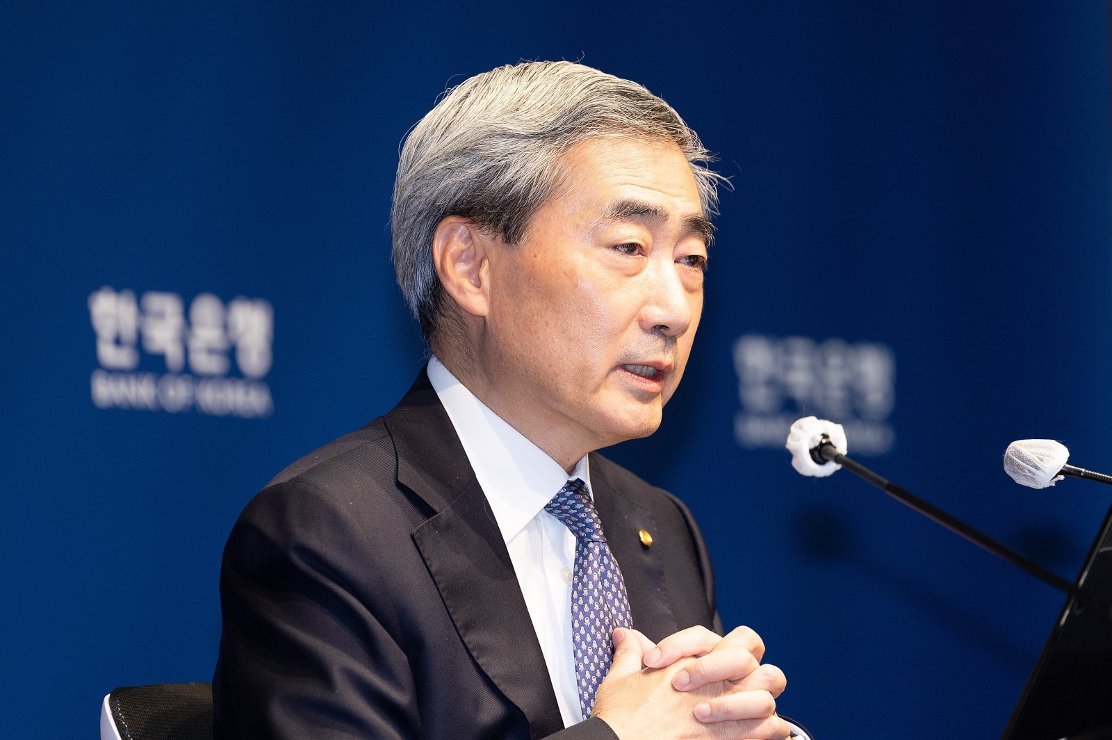 신현송 한국은행 총재가 28일 서울 중구 한국은행 본관에서 열린 통화정책방향 기자간담회에서 발언하고 있다.  2026.5.28/뉴스1 사진공동취재단