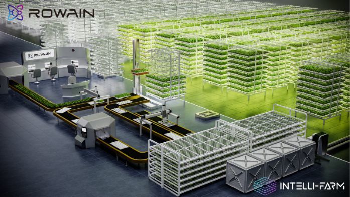 로웨인의 로봇 수직농장 인텔리팜(INTELLI-FARM) 시스템 조감도 / 출처=로웨인