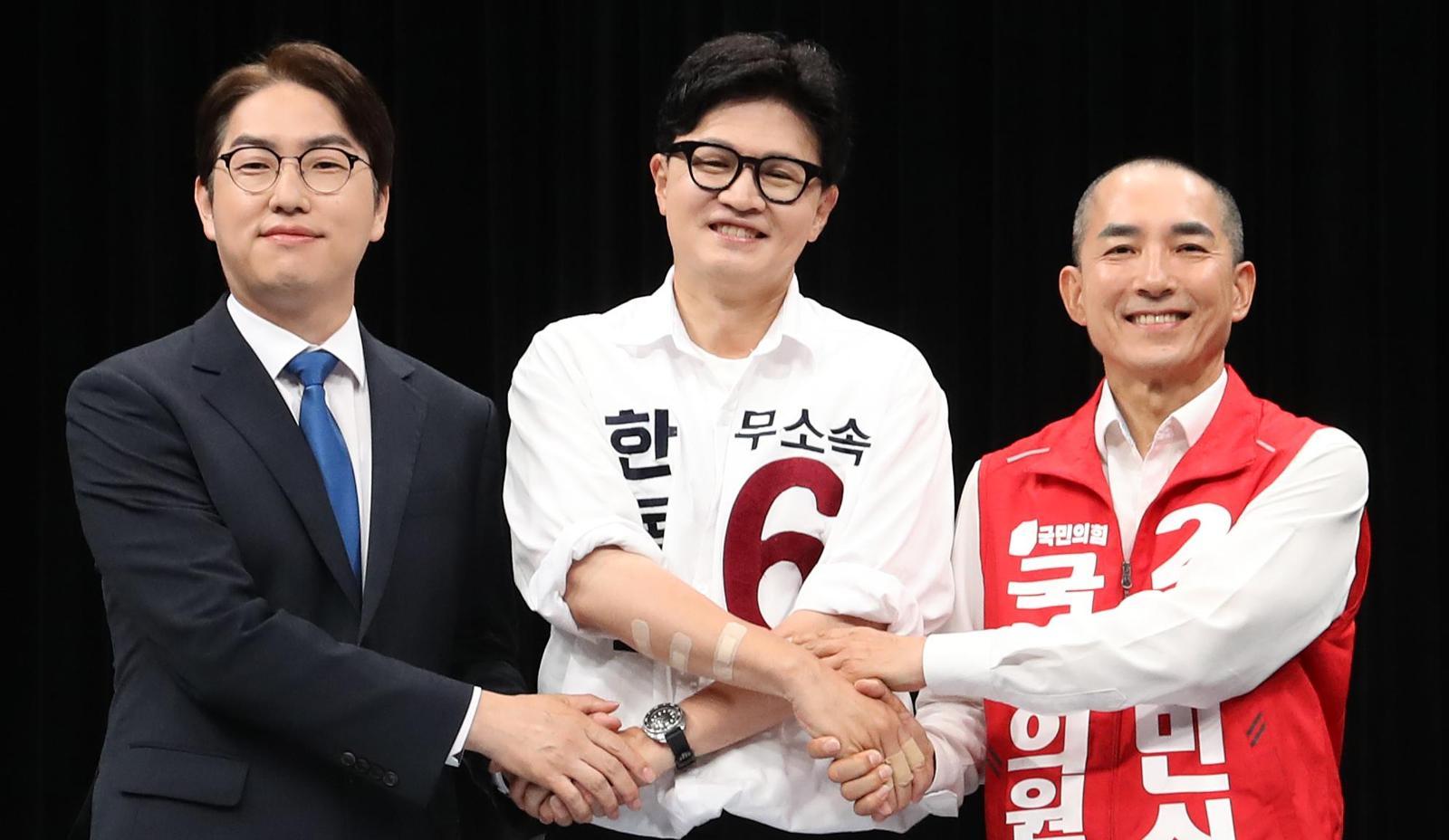 하정우-박민식 vs 한동훈… 2 대 1 난타전 된 ‘부산 토론회’