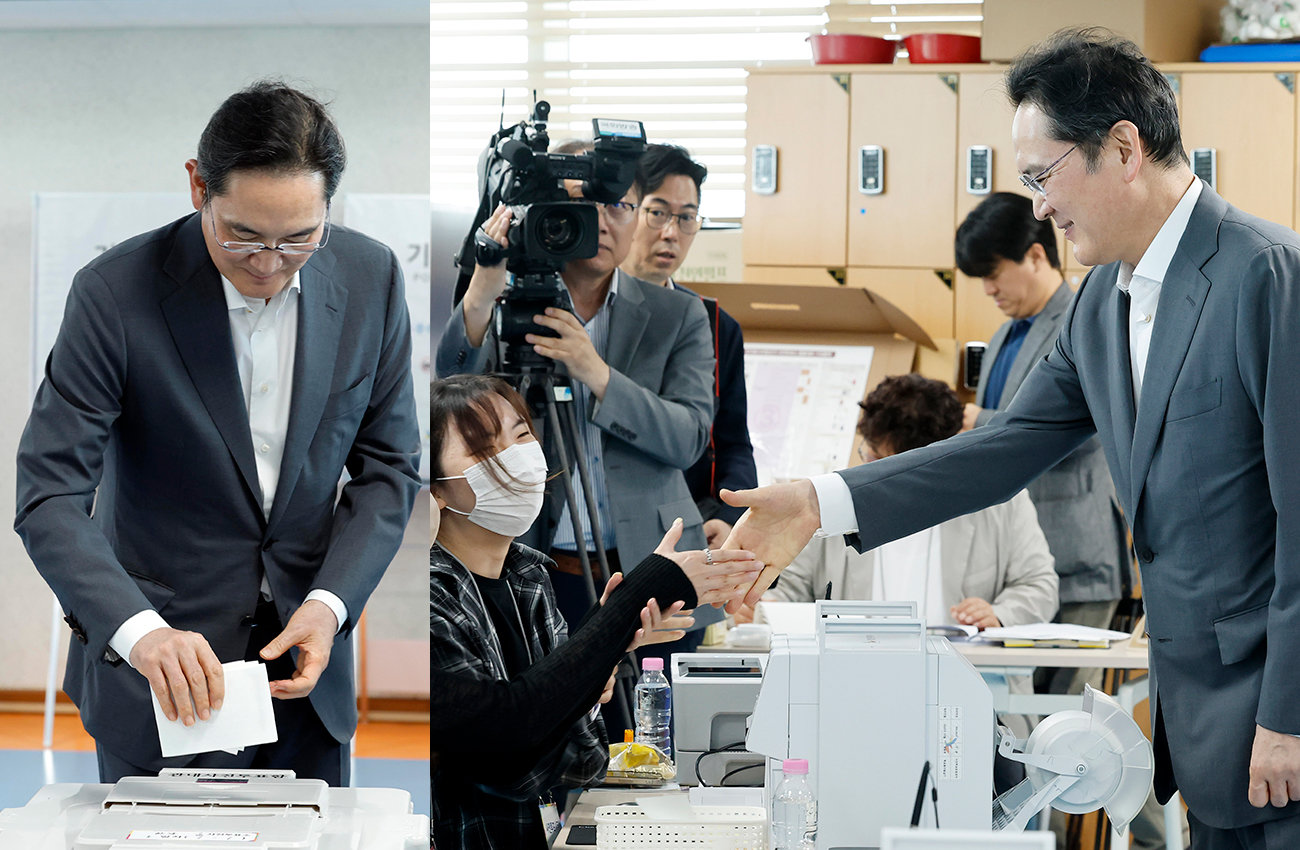 이재용 회장, ‘깜짝’ 사전투표…언론 노출 이례적