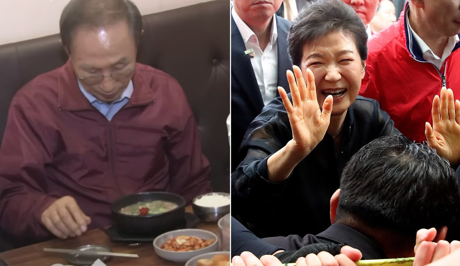 MB는 부산서 국밥 먹고, 박근혜는 대구 서문시장 찾았다