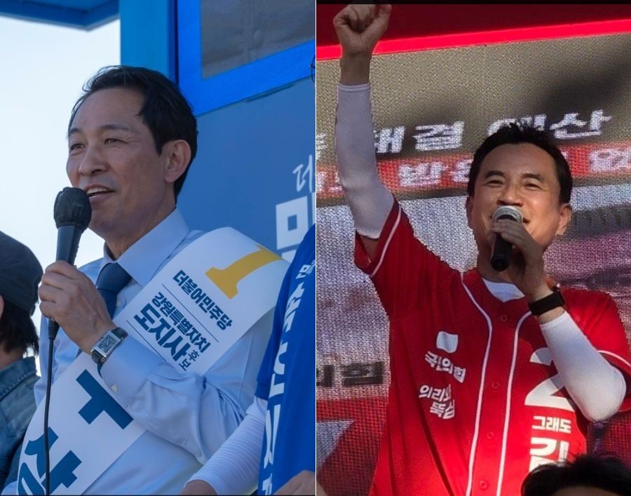 [출구조사]우상호 51.3 김진태 48.7…강원지사 경합