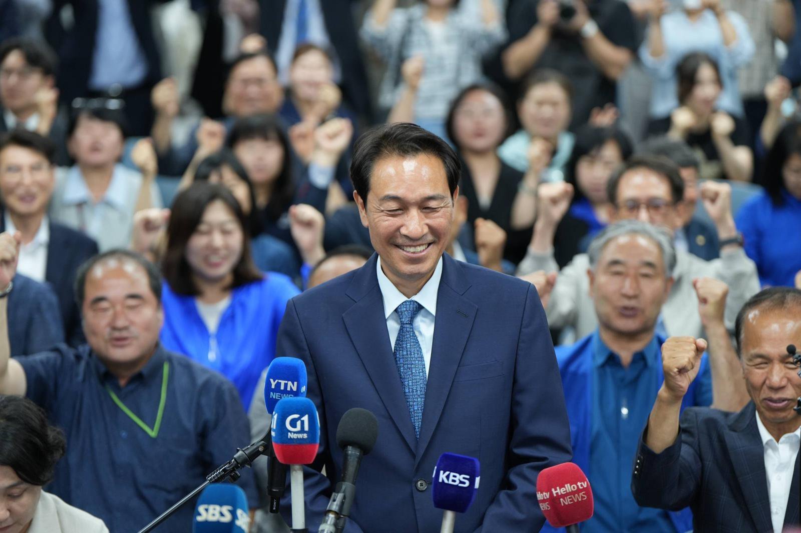 Woo Sang-ho Projected to Win Gangwon Governor Election, Democratic Party to Regain Province