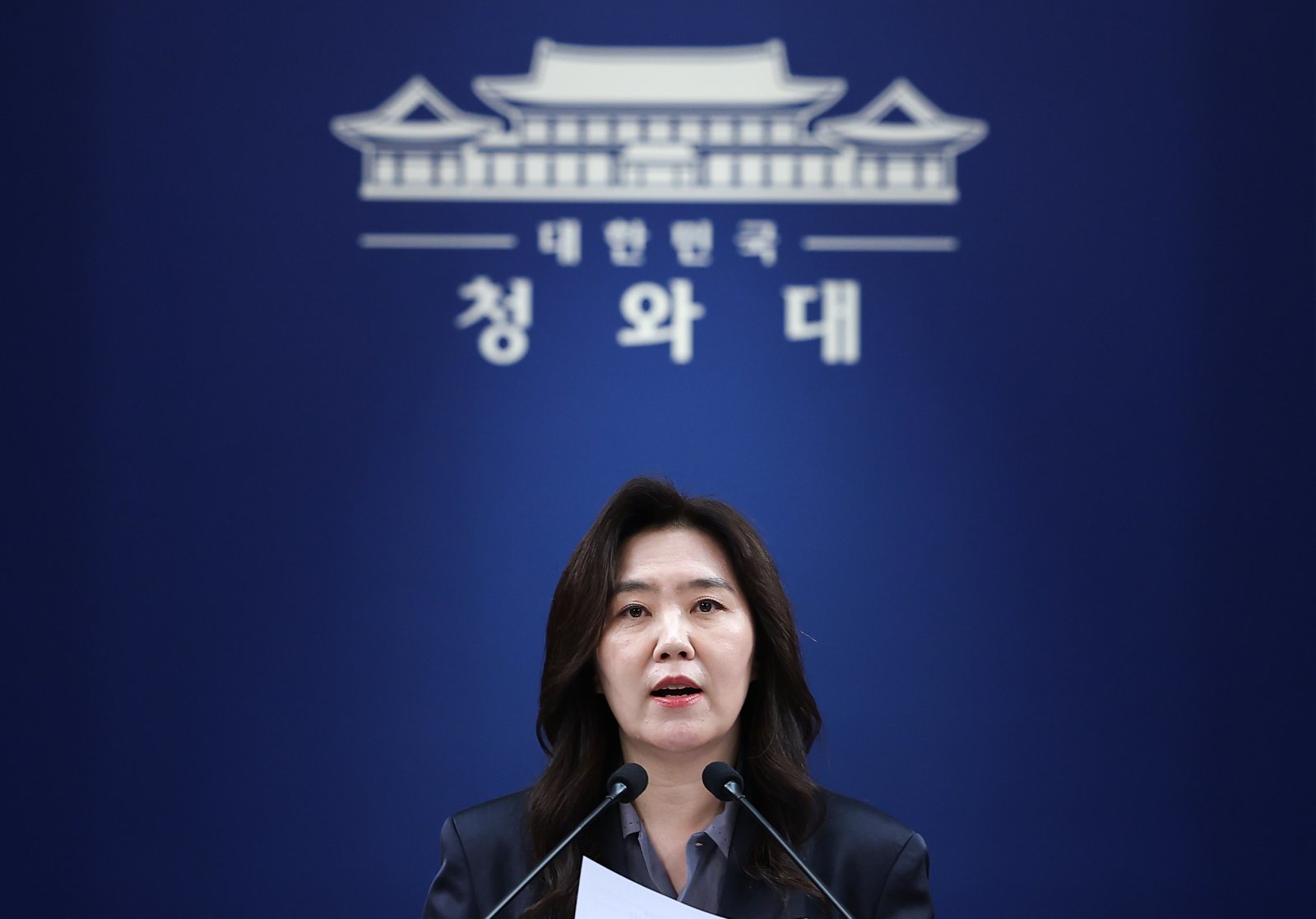 강유정 수석대변인이 21일 청와대 춘추관에서 현안 관련 브리핑을 하고 있다. 2026.05.21. 서울=뉴시스