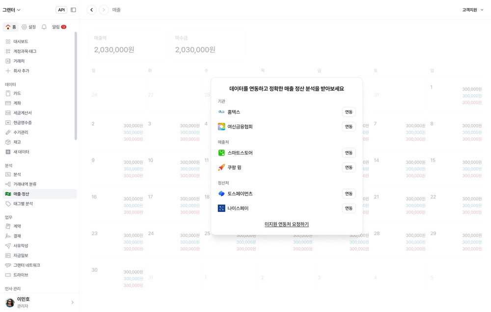 다양한 오픈마켓, PG사와의 연동을 지원한다 / 출처=그랜터