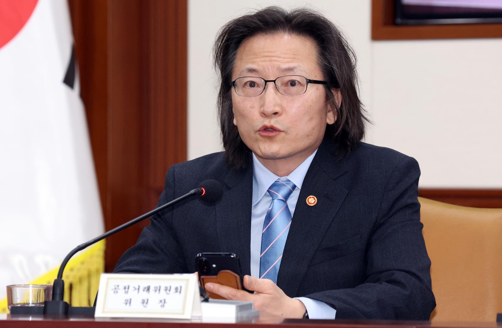주병기 공정거래위원장이 21일 서울 종로구 세종대로 정부서울청사에서 열린 민생물가 특별관리 관계장관 TF 및 제 268차 대외경제장관회의에서 모두 발언을 하고 있다. 2026.5.21 ⓒ 뉴스1