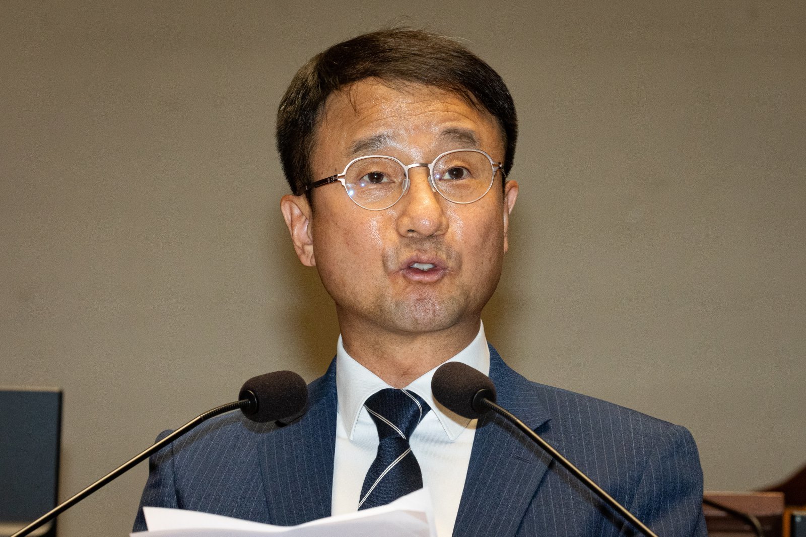 한병도 더불어민주당 원내대표가 5일 서울 여의도 국회에서 열린 의원총회에서 모두 발언을 하고 있다. 2026.6.5 ⓒ 뉴스1