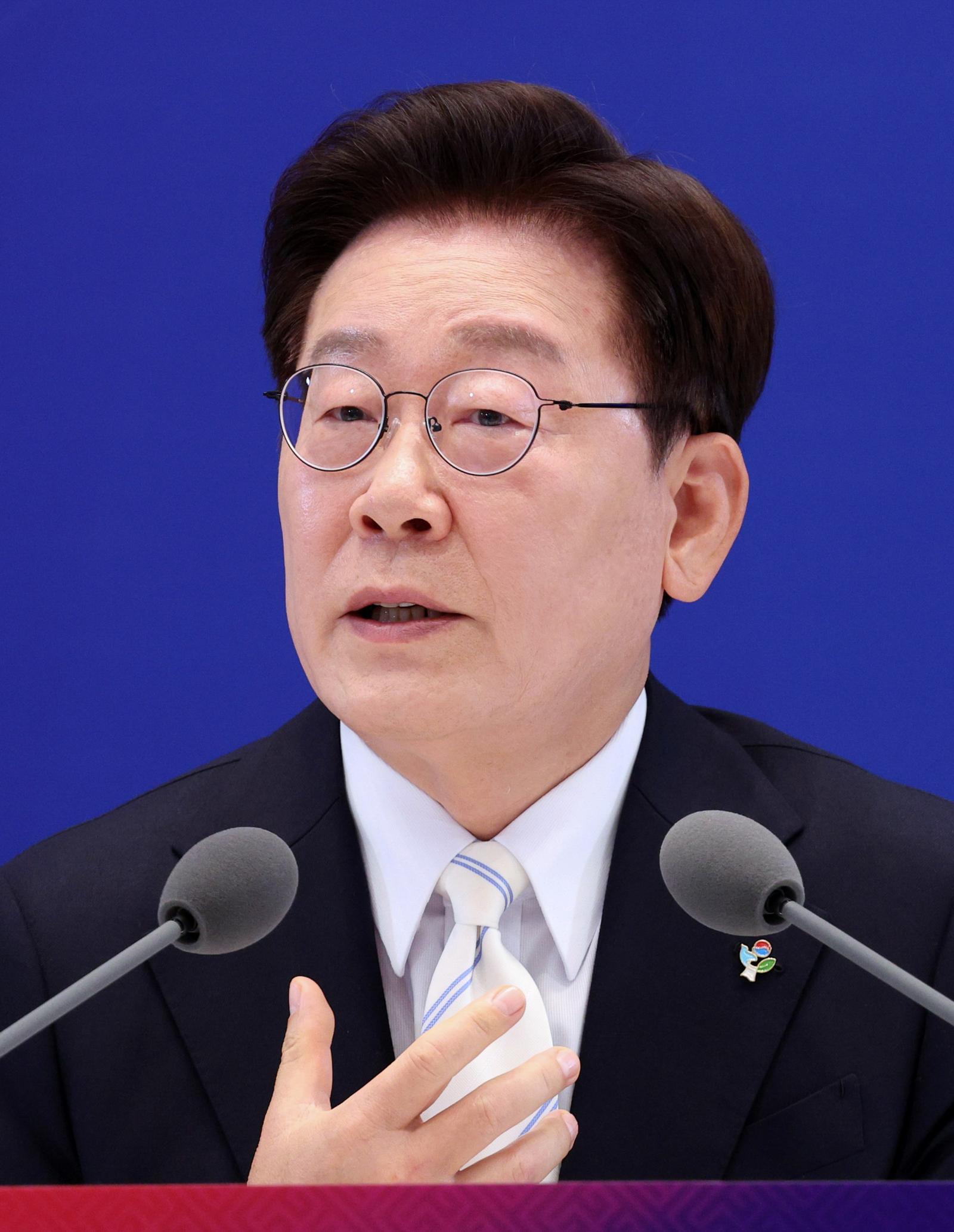 이재명 대통령이 8일 청와대 영빈관에서 열린 취임 1주년 기자회견에서 발언하고 있다. 2026.6.8. 뉴스1
