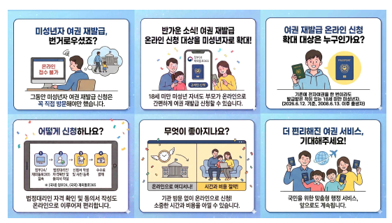 미성년자 여권 재발급, 내일부터 온라인으로 신청 가능