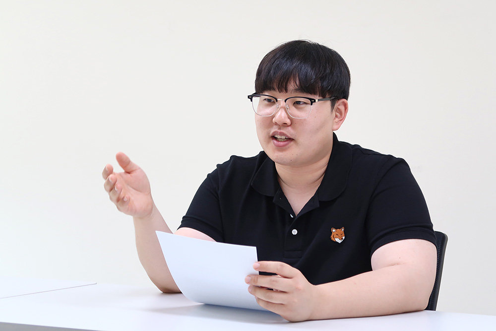 모빌리티랩과 AI 자율비행 기술에 대해 설명하는 이주형 팀장 / 출처=IT동아
