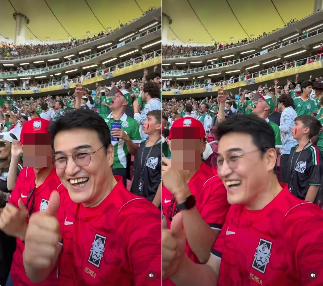 박중훈, 꼭 닮은 붕어빵 아들과 월드컵 멕시코 전 직관…“꿈을 이루다”