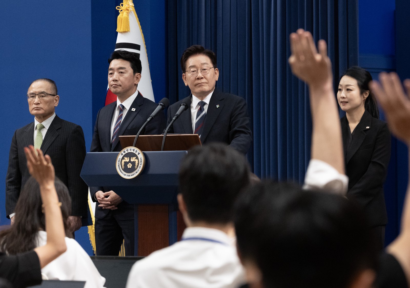 이재명 대통령이 19일 청와대 춘추관에서 유럽·G7 순방 결과 브리핑을 하고 있다. 2026.6.19. 청와대사진기자단